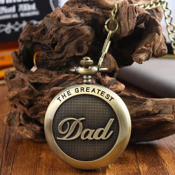 Dad Engraved Quartz Pocket Watch - Picture 1 of 5